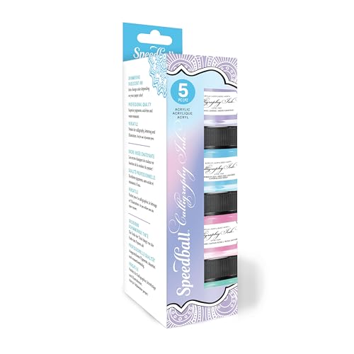 Speedball Acrylic Calligraphy Iridescent Ink 5 Piece Set