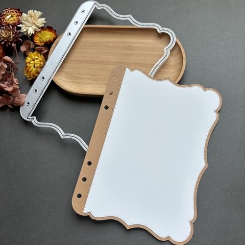 Lapoo Geometric Cutting Die for Scrapbooking - Durable, Metal Cutting Die for DIY Scrapbook Photo Album Decorative Paper Card, Card Making Supplies (Leaf Border 6.3 x 4.8 in) - color: Leaf Border 6.3 x 4.8 in