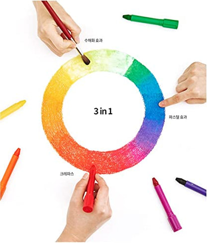 Amos Premium Non-toxic Silky Crayon Pasnet 24 Colors - color: 24 colors
