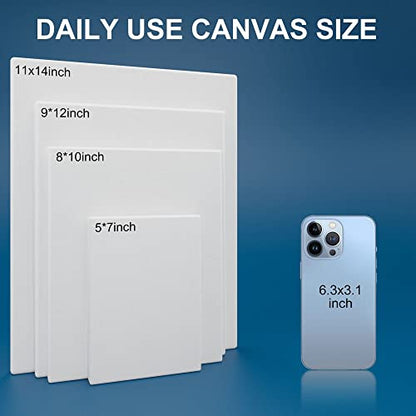 Stretched Canvases for Painting 5x7 Inch 10-Pack, 10 oz Triple Primed Acid-Free 100% Cotton Blank Canvas, Small Canvases for Oil Paint Acrylics Pouring & Wet Art Media - size: 5"x7"(10-Pack), style: Studio