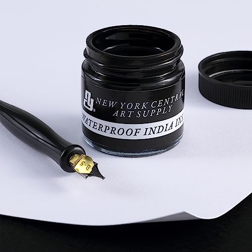 New York Central® India Ink 16oz Bottle - Make an Impact with Matte Black India Ink, Perfect for Artists, Calligraphy, Illustrations, & More! - size: 16 Fl Oz