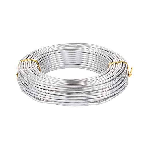 Pandahall 82 Feet/500g Aluminum Wire Flexible 3mm/9gauge Metal Artistic Beading Wire for Floral Jewelry Making (Silver) …