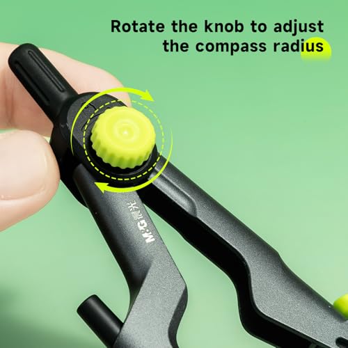 M&G Professional Metal Geometry Compass, 12.59 Inch Maximum Diameter, Lockable Distance & Safety Retractable Needle, Includes Extra Lead, Ideal for Drafting & Drawing - style: Upgraded