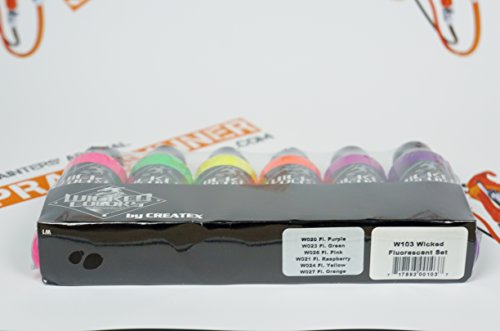 Createx Wicked Colors Fluorescent Set Airbrush Paint Water Based 6 * 2oz W103