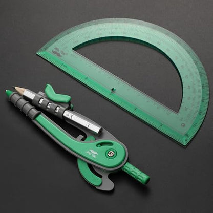 Mr. Pen- Geometry Compass and Protractor Set, 6 Inch Compass - color: Lush Garden Green, size: 1 Set