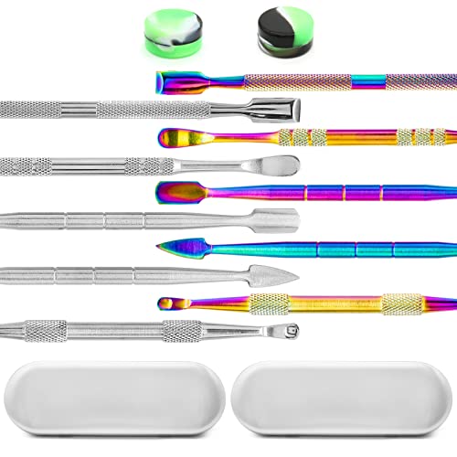 suiwotin 12PCS Wax Carving Tool, Rainbow & Silver - color: Rainbow&Silver - 14PCS