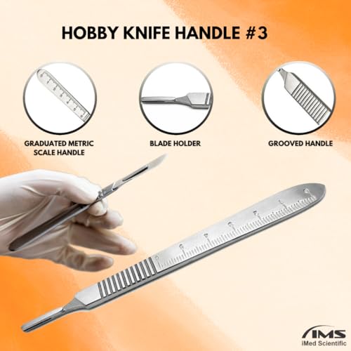 Precision Craft Knife Kit Includes 100 Carbon Steel Blades #10R, Handle No 3, Blade Remover Box & Self Locking Clamps All-in-One Hobby Knife Set for Model Making, DIY Projects, Home and Studio Use