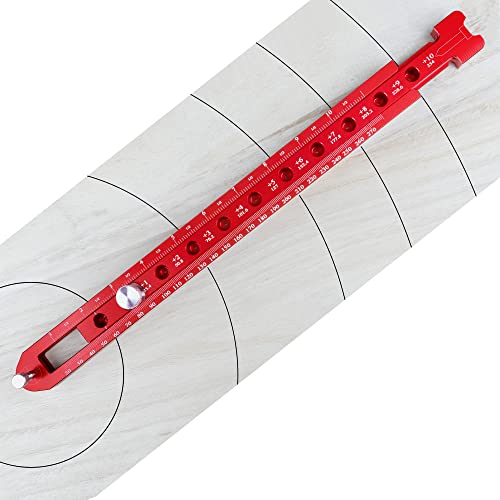 Woodworking Compass Scriber, Portable Aluminum Alloy Woodworking Compass Tool, Adjustable Metric/Inch Arc Drawing Ruler Circle Drawing Ruler Marking Gauge Circle Marking Tool - style: Pocket Compass XL - 1" – 21" Range