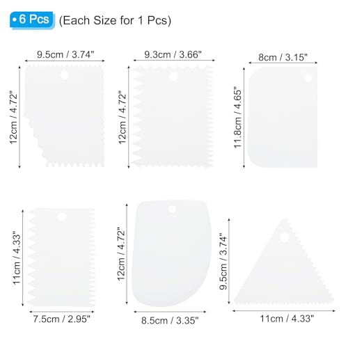PATIKIL 6 Pcs Plastic Clay Scraper, 1 Set Pottery Tools Soft Carving Scraper Kit Clay Sculpting Tools Ceramics Cutter for Beginners Pottery Modeling, White - color: White