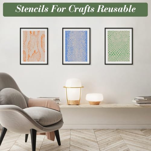 Geometric Texture Stencils for Crafts Reusable 16Pcs Stencils(8.2X5.9 Inch) - color: Texture 26