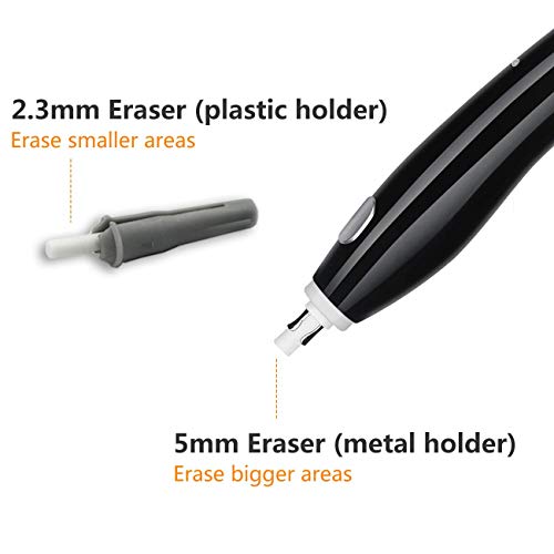 AFMAT Electric Eraser for Artists, Rechargeable Electric Eraser Kit, 140 Refills for Drafting, Electric Pencil Eraser - Battery Operated for Drawing Pencils, Crafts, Arts EE04(Black) - color: Black