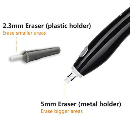 AFMAT Electric Eraser for Artists, Rechargeable Electric Eraser Kit, 140 Refills for Drafting, Electric Pencil Eraser - Battery Operated for Drawing Pencils, Crafts, Arts EE04(Black) - color: Black