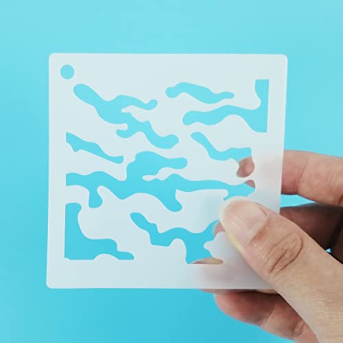 64 Pcs Stain and Splatter Stencils, Graffiti Drip Stars & Shoe Stencils - Reusable Plastic Templates for Painting on Wood, Pillows, Wall Paper, Fabric - Halloween, Cosplay, Party - 3"x3"