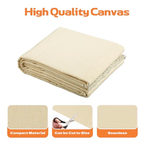 10oz Natural Cotton Blend Canvas Fabric, Duck Canvas Fabric, 60'' Wide for Arts & Crafts, Painting, Handmade Home Decor (Unbleached, 1 Yard) - color: Unbleached - 10oz, size: 1YD-(60'' x 36'')