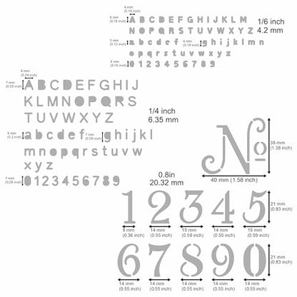 Aleks Melnyk No.422 Metal Stencil, Tiny Letters, Normografo, Pyrography, Wood Burning, 1 PCS, Template, Engraving Wood and Patterns, Alphabet and Number, Lettering, Letting, Bullet Journaling