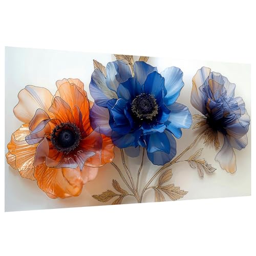 JOOZ Large Diamond Art Kits for Adults - 5D Flowers Diamond Painting Kits for Adults, DIY Full Drill Large Flower Diamond Art Painting, Floral Gem Art Kits for Beginners for Wall Decor 27.5x15.7 Inch - color: Flowers 033