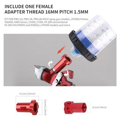 Disposable Paint Gun Cup, HVLP Paint Sprayer Gun Mixing Cups | 20 Ounce(600ML) Kit with 50 Cups and Lids System, Suitable for Automotive, Car Painting And Furniture - size: 20 ounce