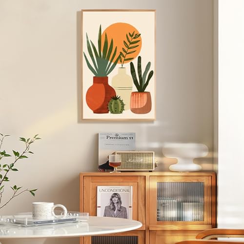 Easy Plant Framed Paint by Numbers Kit for Adults Beginner 8x12 Inch | For Adults & Kids Ages 8-12, DIY Acrylic Painting, Simple Paint by Numbers with frame, Stress Relief Home Wall Decor Gifts - color: LOP1202, size: 8x12 Inch