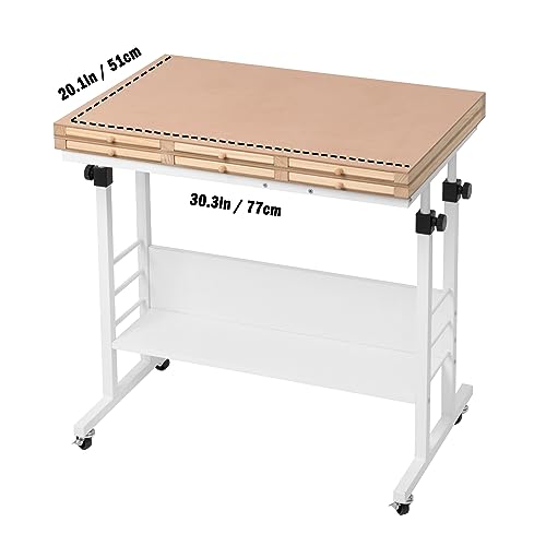 Tektalk 2000 Piece Foldable Puzzle Board with Height Adjustment, Jigsaw Puzzle Table with 2 Felt Cover & 8 Sorting Trays/Drawers, Puzzle Easel with Legs, Enclosed with 4 Roller Wheels (White) - color: White