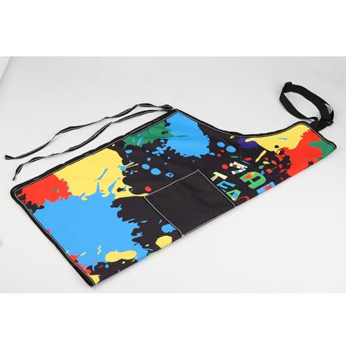 MBMSO Painting Artist Apron with Pockets Artist Painter Gifts Art Lover Gift for Art Teacher Student Painter Apron Waterproof - color: Art Teacher Apron-black