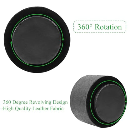 Round Leather Art Supply Organizer,Remote Control Holder,360 Degree Spinning,Multi-Functional Pencil Holder,4 Compartments Desktop Stationary Organizer(1-Black2) - color: 1-Black2