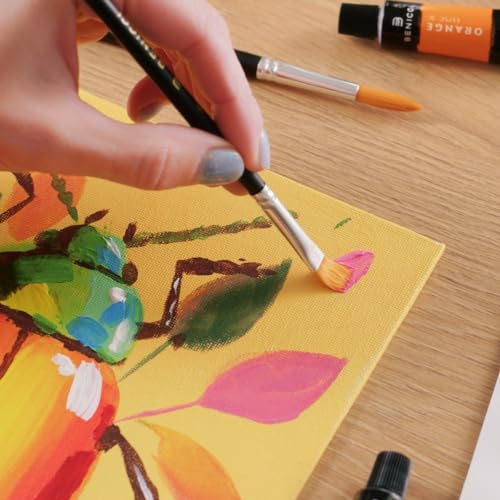 Complete Acrylic Paint Set – 12х Rich Pigment Colors & 6x Art Brushes - Includes 3 Paint Canvases, Palette Knife & Sponge - Perfect for Canvas, Clay, Ceramic - Non-Toxic, Great for Kids & Adults