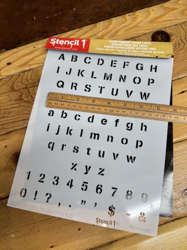 Bold Font Letter Stencils 1/2" - Letters & Numbers - Uppercase & Lowercase Alphabet - Painting, Drawing, Wood, Vinyl & Crafts 8.5” x 11”