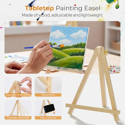 Nicpro 8 Pack 8×10 Inch Canvas for Painting,Sip and Paint Kit for Party | Art Canvas for Drawing with 16 Brushes, 8 Paint Trays, 8 × 12 Acrylic Paint, Painting Kits for Adults Party