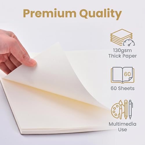 Sketch Book for Kids 8.27 x 11.4 Inch Hardcover Spiral Bound Sketch Pad, 60 Sheets 130gsm Thick Paper, Art Drawing Book for Children（ 1PCS） - color: Sunflower