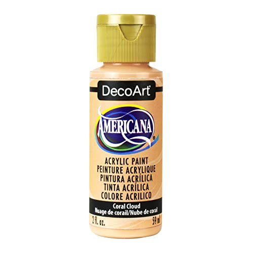 DecoArt Americana Acrylic Paint, 2-Ounce, Coral Cloud - color: Coral Cloud, size: 2 Fl Oz (Pack of 1)