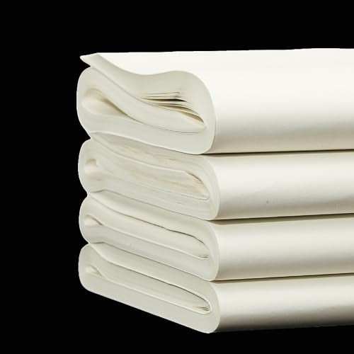 KYMY Chinese/Japanese Calligraphy Paper 100PCS, Sumi Paper/Rice Paper for Writing Painting Drawing Practice, Chinese Brush Ink Xuan Paper Sheng (Raw) Xuan (34 x 34 cm (13.38 x 13.38 Inch)) - size: Sheng (Raw) Xuan 34 x 34 cm (13.38 x 13.38 Inch)