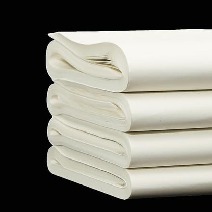 KYMY Chinese/Japanese Calligraphy Paper 100PCS, Sumi/Rice Paper for Writing Painting Drawing Practice, Chinese Brush Ink Xuan Paper, Half Sheng Shu (Half Raw Ripe) (34 x 69 cm (13.38 x 27.16 Inch)) - size: Half Sheng Shu(Raw Ripe)-34x69cm(13.4 x 27.2in)