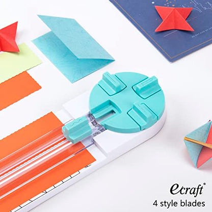 Paper Trimmer Replacement Blades Use for 4 Style Multi-Function Scrapbooking Tool with Dial Blades of Wave Paper Cutter Blade Refills Mint Green (4 Pack） - style: Wave Paper Cutter Blade