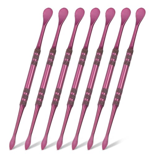 HARFINGTON 7pcs Wax Carving Tool 4.75" Double-Headed Stainless Steel Sculpture Tools Kit Modeling Engraving Sculpting Spoons for Clay Pottery Crafts Shaping, Violet - color: Violet