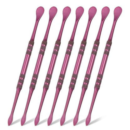 HARFINGTON 7pcs Wax Carving Tool 4.75" Double-Headed Stainless Steel Sculpture Tools Kit Modeling Engraving Sculpting Spoons for Clay Pottery Crafts Shaping, Violet - color: Violet