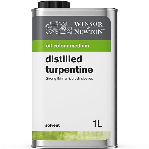 Winsor & Newton Distilled Turpentine, 1 Litre (33.8-oz) Can | Traditional Solvent, Clean Brushes, Create Your Own Mediums, Can Remove Dried Oil, Alkyd, Acrylic Paints & Varnishes - color: Distilled Turpentine, style: 33.8-oz Can