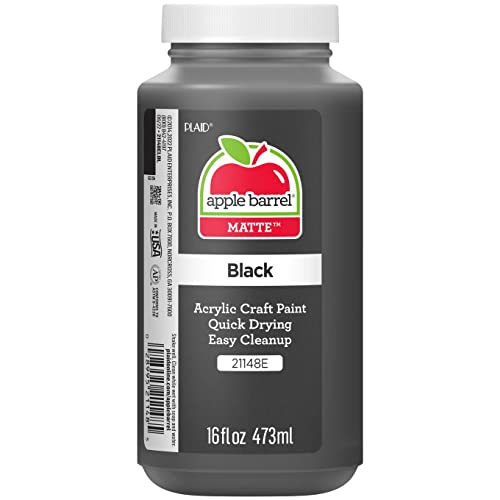 Apple Barrel Acrylic Paint in Assorted Colors (16 Ounce), 21148 Black - color: Black, size: 16 Fl Oz (Pack of 1)
