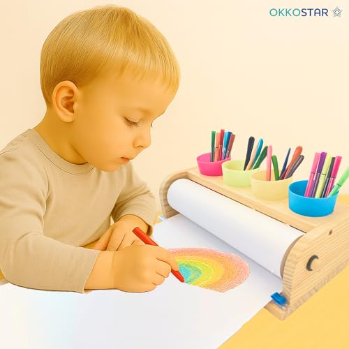Kids Art Easel & Paper Roll, Tabletop Drawing Station, 30-Pc Set