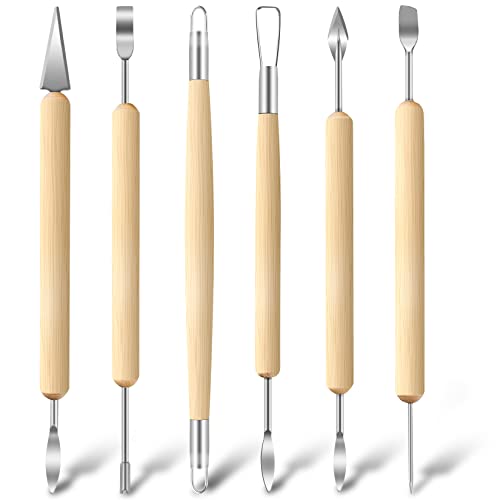 Jetmore 6 Pack Clay Tools Kit, Pottery Tools & Sculpting Tools, Polymer Modeling Clay Cutters Sculpture Set for Carving, Ceramics, Molding, DIY | Clay modeling tools support shaping, trimming and carving, Pottery tools suit ceramics, molding and detailed