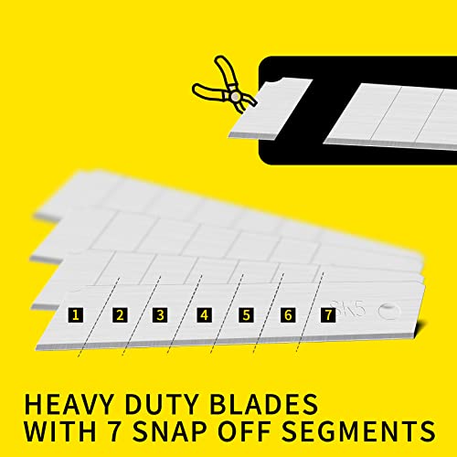 50Pcs Razor Knife Blades, 25mm Box Cutter Snap Off Utility Knife Blades | SK5 Ultra Sharp Snap off Blades Refills for Exacto Knife and Retractable Box Cutters - size: 50 Blades