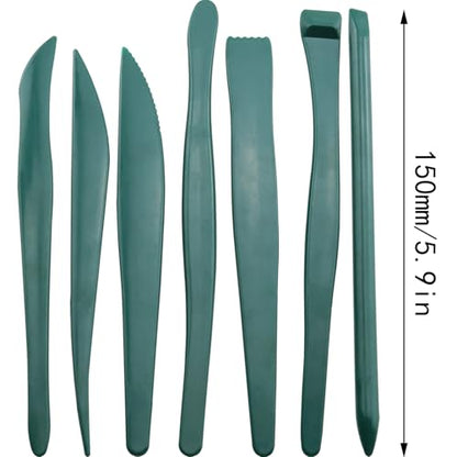 ZCZQC 1Set Clay Modeling Tool Set Plastic Sculpting Knife Wax Carving and Pottery Finishing Tools Green for Fine Carving, Pottery Art Tools
