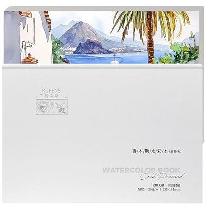 rubens Watercolor Paper Block, 5.3 x7.6 in Hot Pressed Watercolor Papers - size: 32K-Hot Pressed