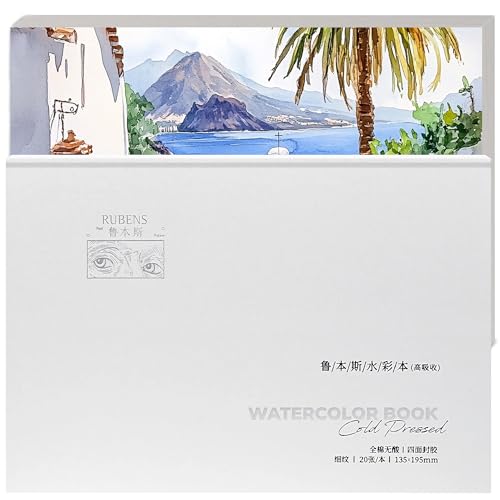 rubens Watercolor Paper Block, 5.3 x7.6 in Hot Pressed Watercolor Papers - size: 32K-Hot Pressed