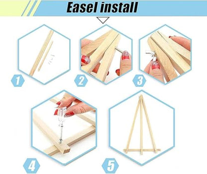 MaiMMaledy Paint by Numbers Kit for Adults Beginners Canvas Pictures with Framed Drawing Painting Acrylic Pigment with Wooden Triangle Easel Rose 8Wx12L inch - color: Rose, size: Rose 12x8inch