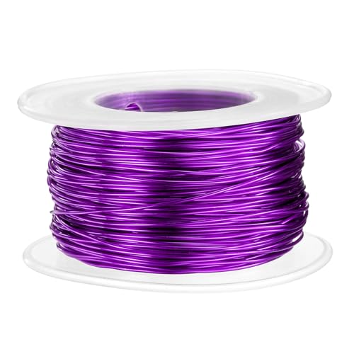 HARFINGTON 20 Gauge Aluminum Craft Wire 0.8mm 98.5ft Flexible Bendable Anodized Metal Jewelry Sculpting Wire for Jewelry Making Modelling Craft DIY, Purple - color: Purple, size: 30M x 0.8mm