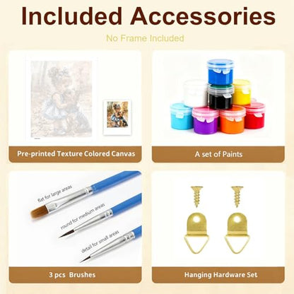 Gemozaic Girl and Dog Paint by Numbers Kit for Adults, 16x20 in, Unframed - color: MT22801