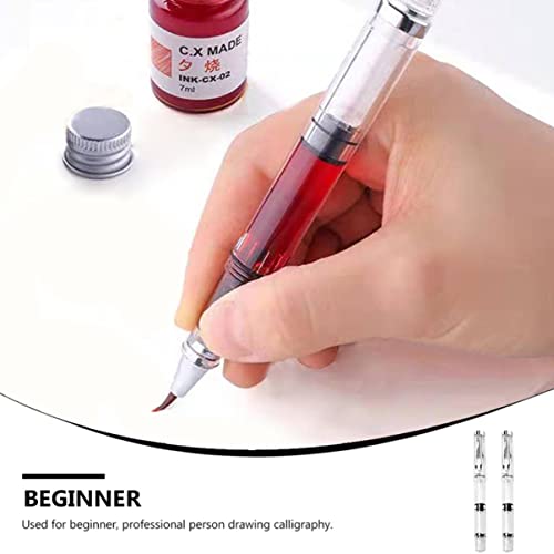NUOBESTY 15 Pcs Refillable Watercolor Brush Pens for Calligraphy Painting Drawing with Transparent Body and Large Ink Capacity