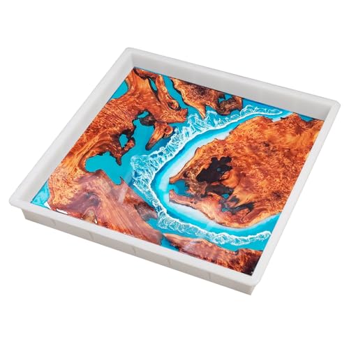 Kalinta Epoxy Mold with Divider Adjustable- 23.5x23.5x3in No-Seal Resin Mold Integrated Clamping System - Perfect for Beginners & Experienced Artists Alike - Ideal for Creative Resin Art Projects - size: 23.5"x23.5"x3"