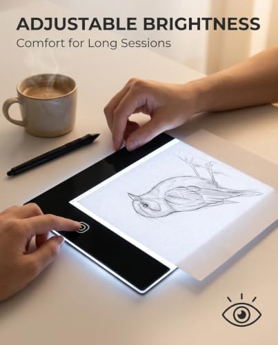 ZAICOLER LED Light Board, Flip Book Light Pads, Ultra Thin Portable Tracing Box with Adjustable Brightness & Non Slip Backing, Ideal for Drawing Animation & Art Craft