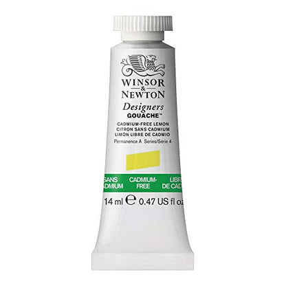 Winsor & Newton Designer's Gouache, 14 ml (0.47oz) tube, Cadmium-Free Lemon - color: Cadmium-free Lemon, style: 0.47-oz Tube